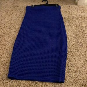 Blue cotton skirt - see through